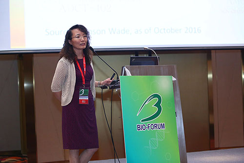 上海美雅珂生物技术有限责任公司CEO胡朝红博士作了《抗体药物偶联物的免疫效应》主题汇报